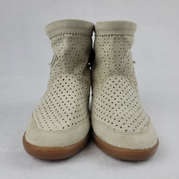 Isabel Marant perforated suede Basley tasseled wedge boots/booties womens 36 - Picture 10 of 10